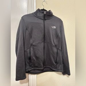 Women’s large gray The North Face fleece zip up sweater, sleek‎ exterior